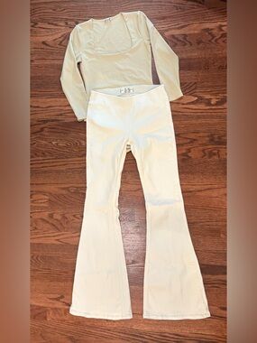 We The Free Cream Jeans & FP Bodysuit